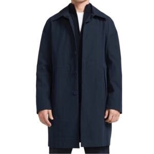 Brady Jacket Mens Tunnel Trench Coat - Sapphire Blue Size L